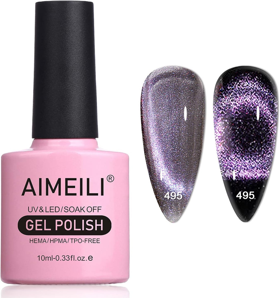 purple cat eye nails