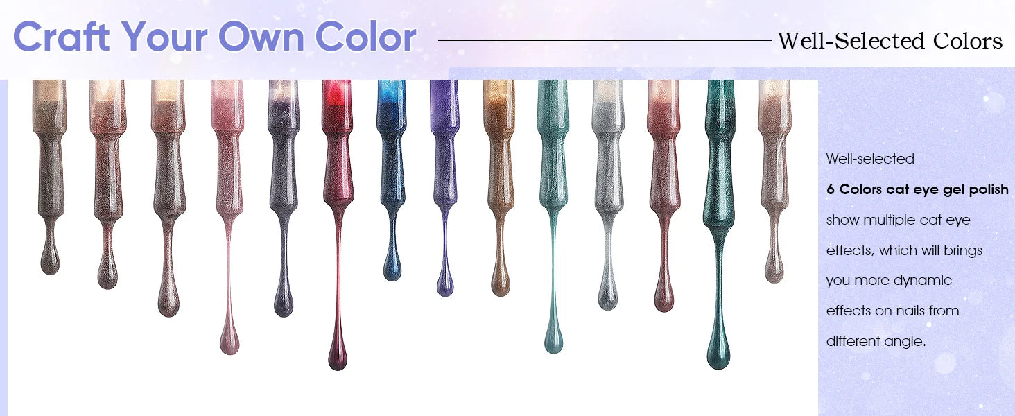 Well-selected colors of cat eye gel polish