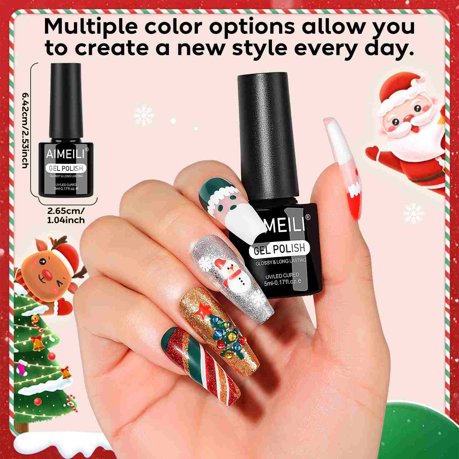 AIMEILI Christmas Gel Set 6×5ml – Kit 111