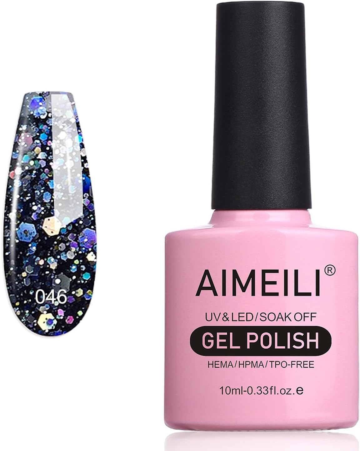 Diamond Glitter Amethyst Purple Gel Polish