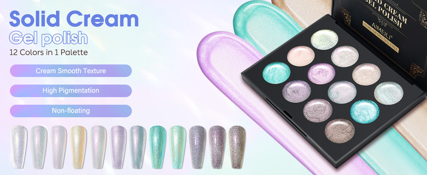 solid cream gel polish palette