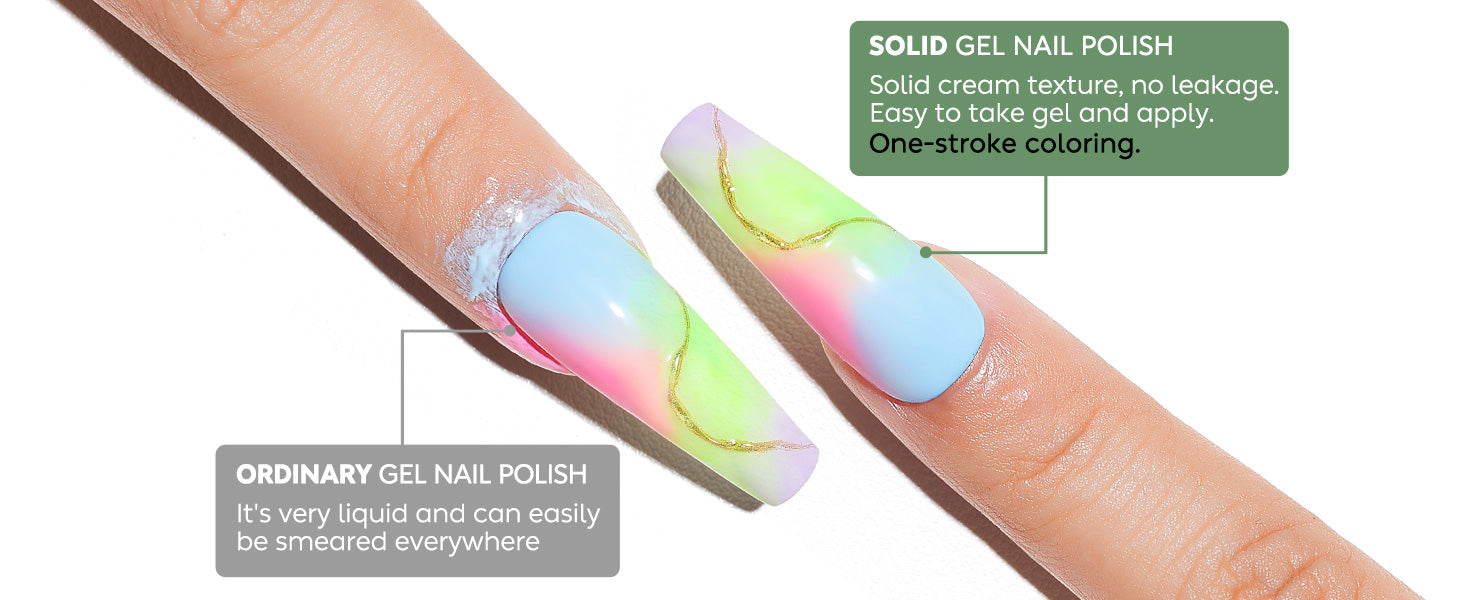 solid gel nail polish VS ordinary gel nail polish