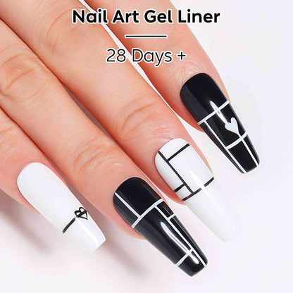 AIMEILI Black &amp; White Nail Art Liner Gel Set