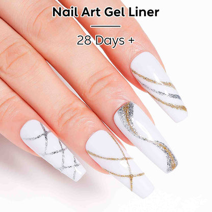 AIMEILI Gold &amp; Silver Nail Art Liner Gel Set