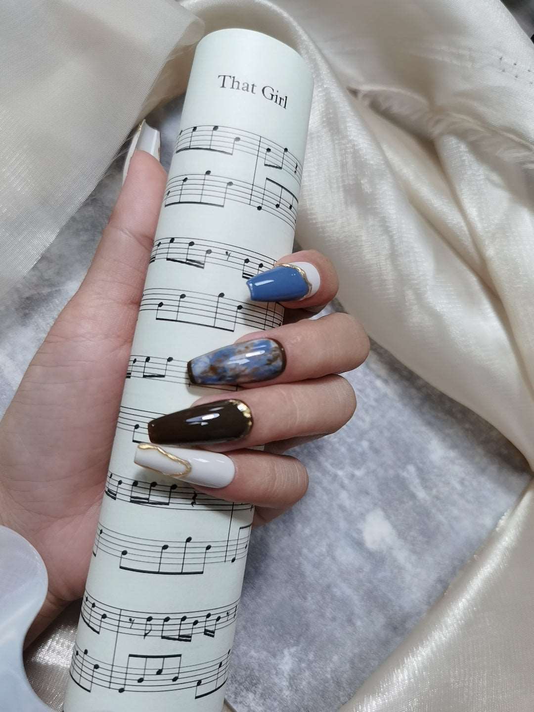 blue marble nails 