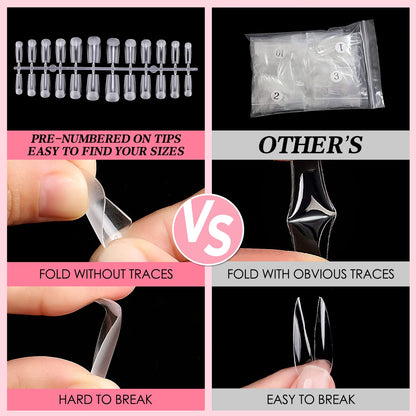 clear nail tips square