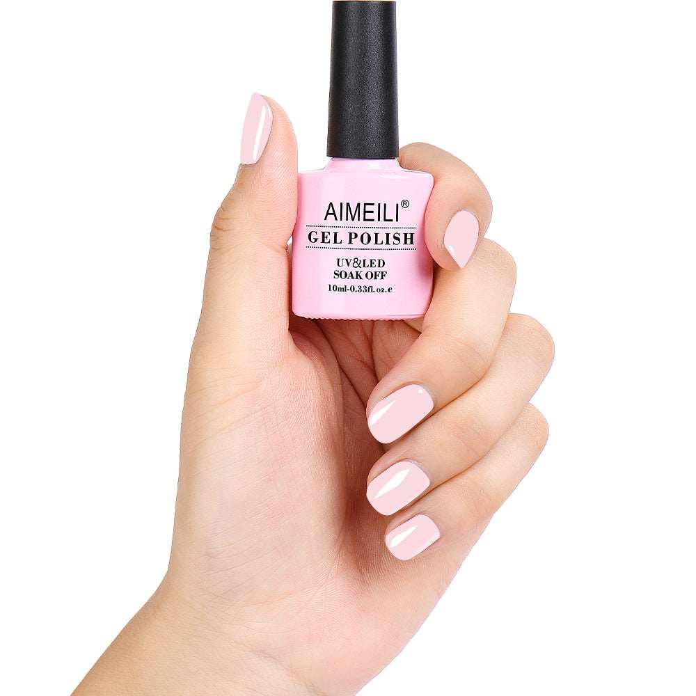 natural clear pink nails