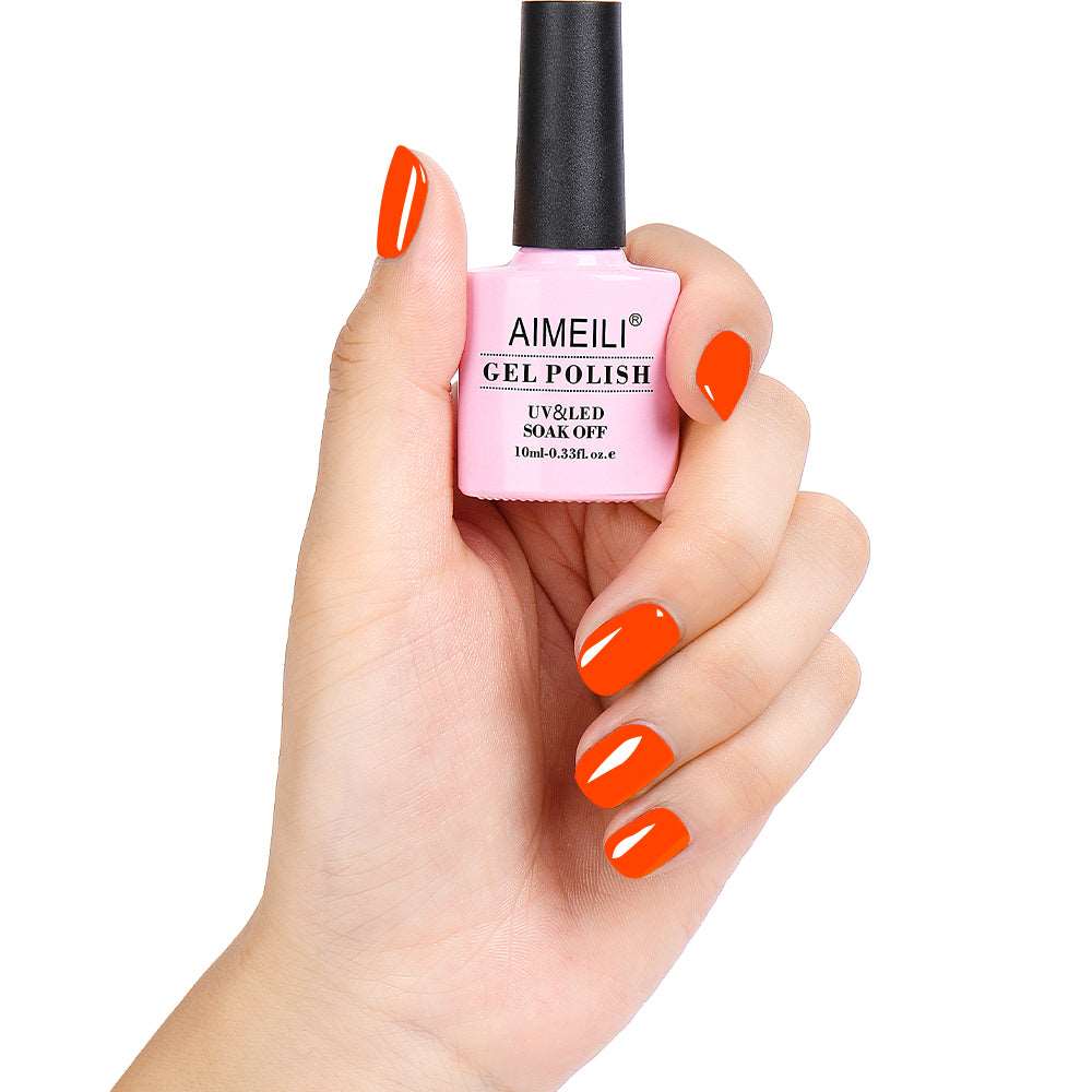 red orange nail polish 