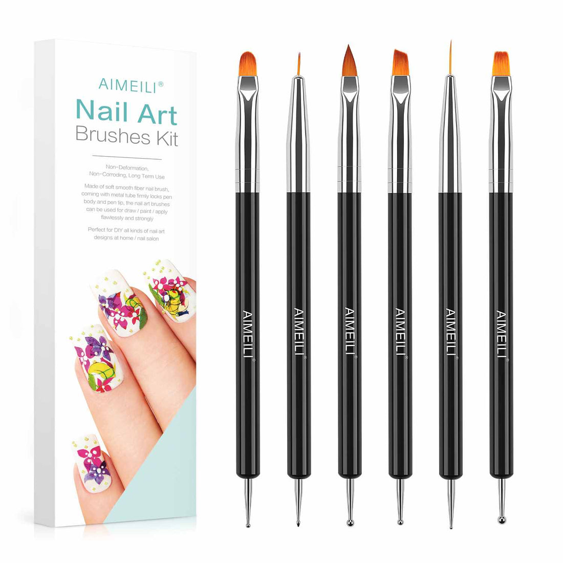 AIMEILI 6-Piece Nail Dotting Tools Set NRBR4