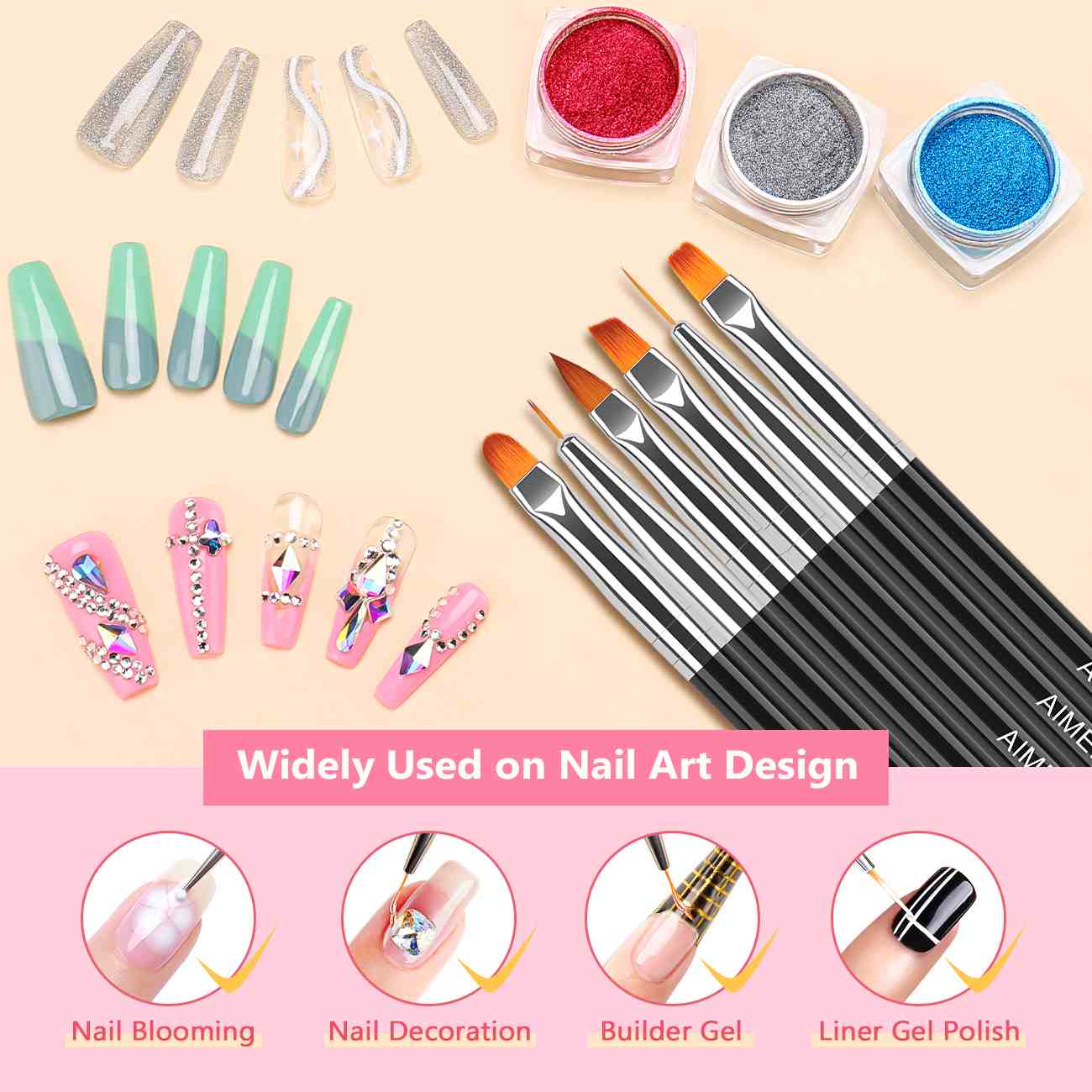 AIMEILI 6-Piece Nail Dotting Tools Set NRBR4
