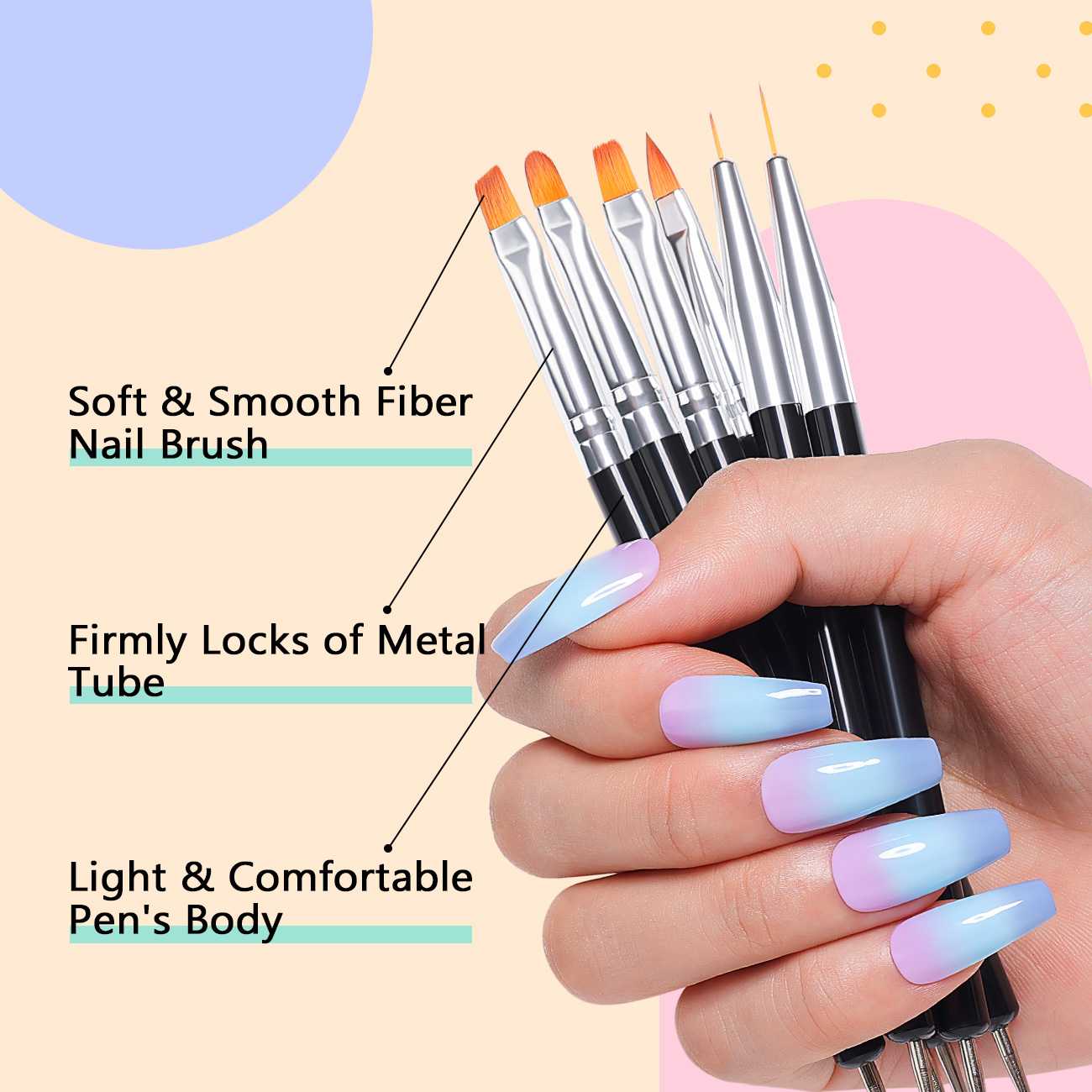 AIMEILI 6-Piece Nail Dotting Tools Set NRBR4
