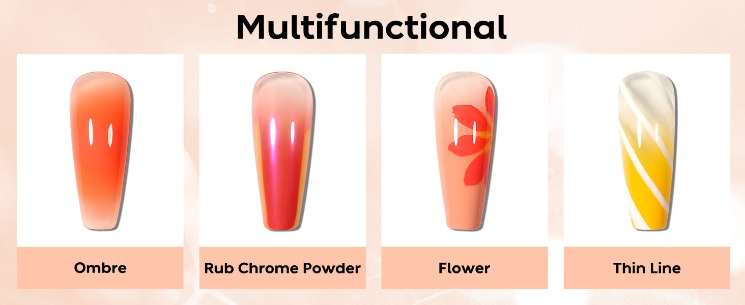 Multiifunctional  nail art with ombre pat gel