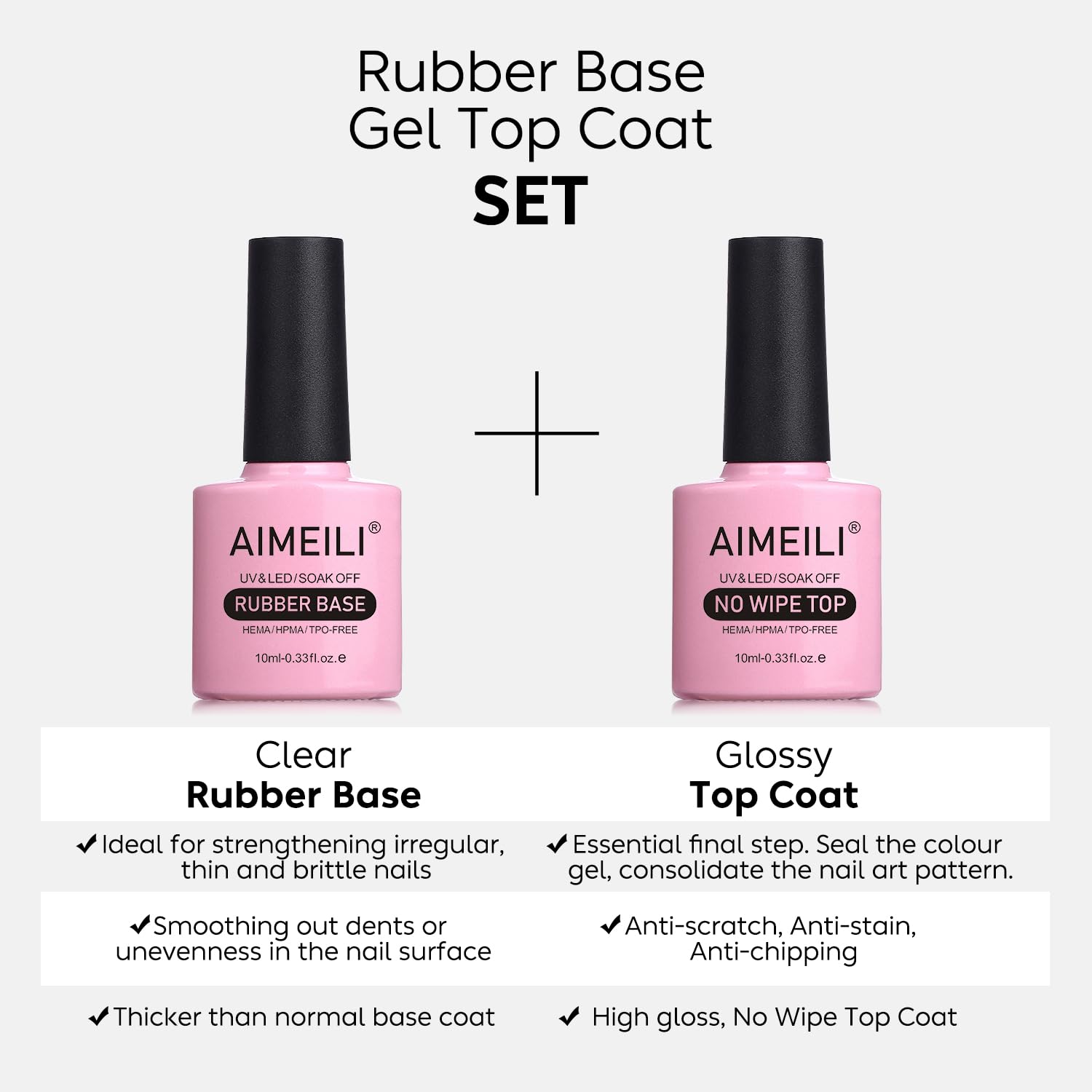 Best Rubberbase gel top coat set