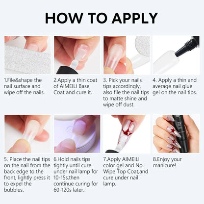 How to use the aimeili nail glue gel for nials art