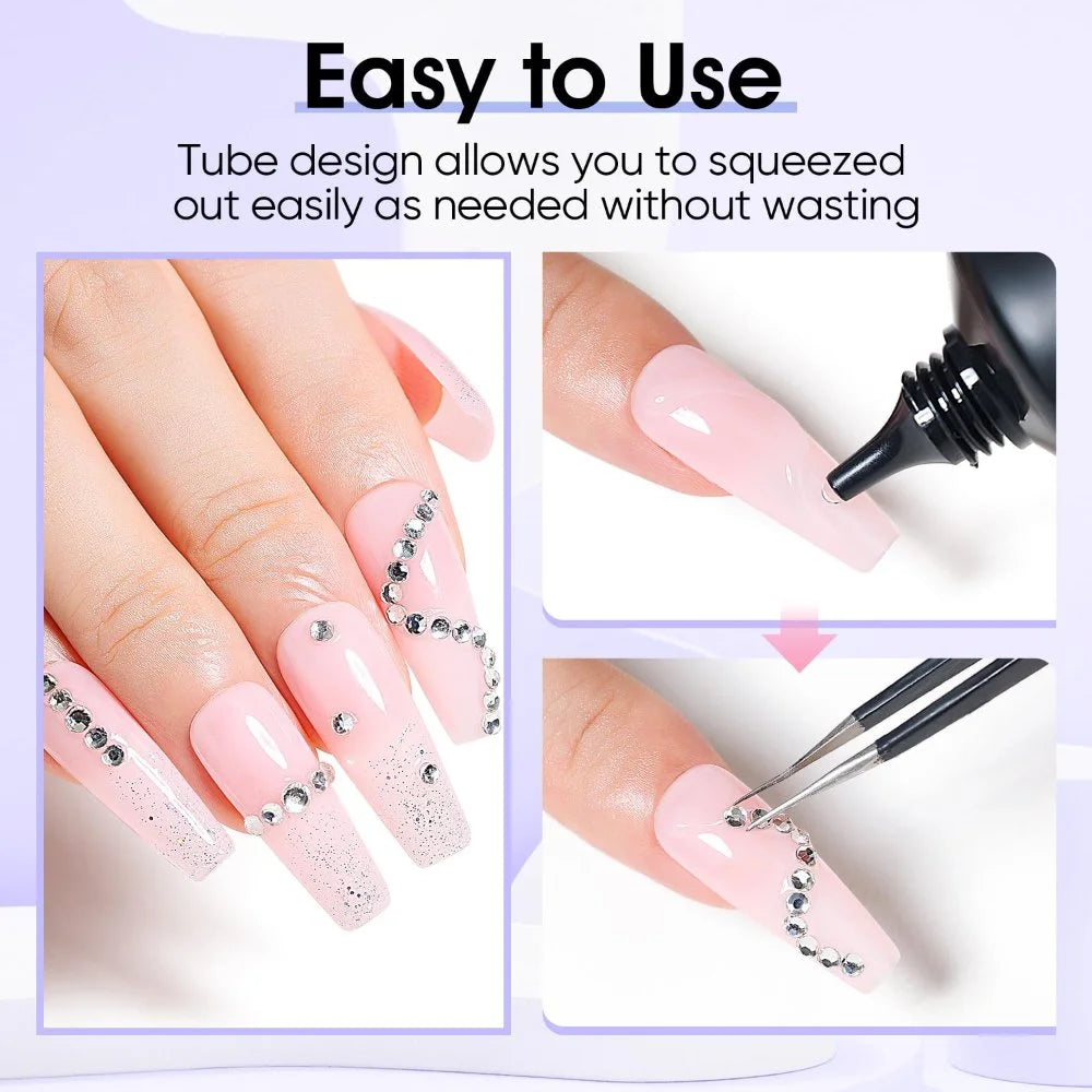 applying rhinestones to gel nails