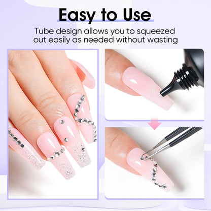 applying rhinestones to gel nails