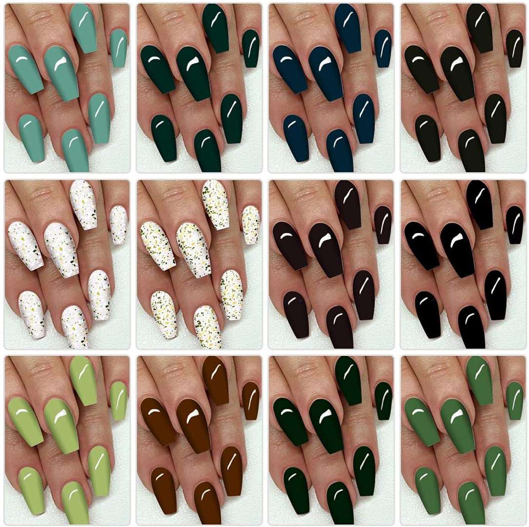 almond sage green nails