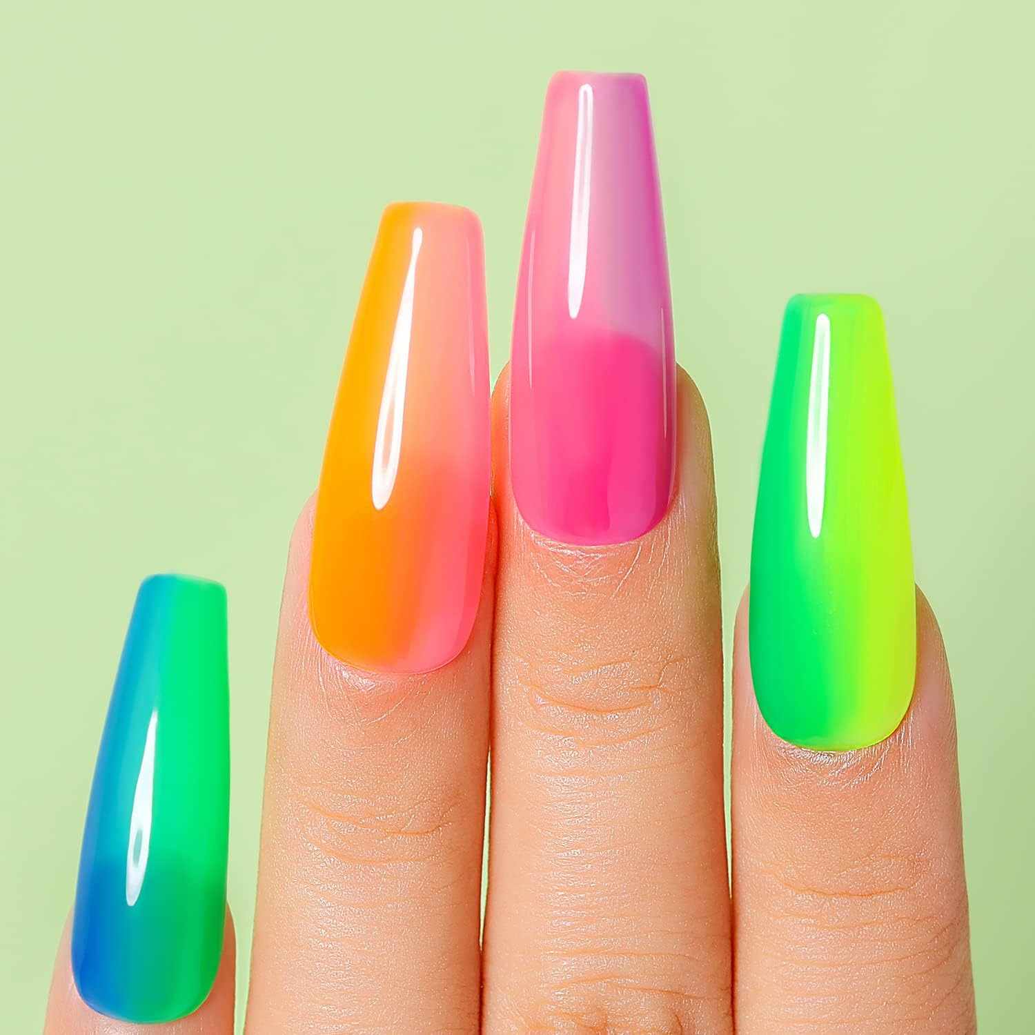 AIMEILI Gel Nail Polish Set – 12 Colours, 8ml | Summer Neon – Festival Nails | Set12-24_8ml