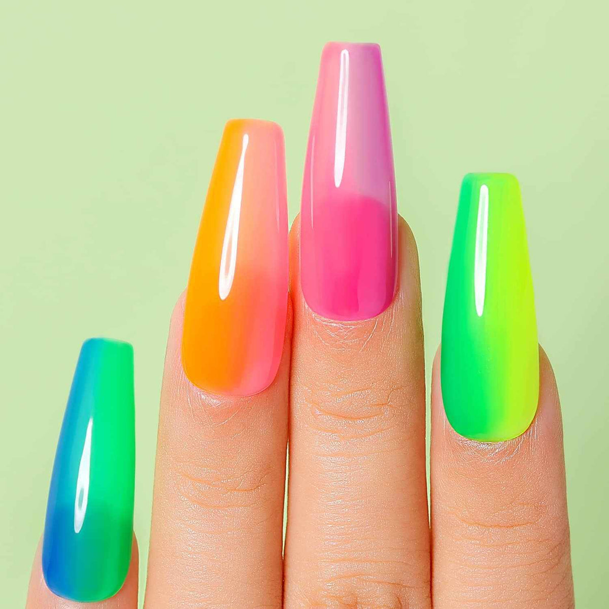 AIMEILI Gel Nail Polish Set – 12 Colours, 8ml | Summer Neon – Festival Nails | Set12-24_8ml