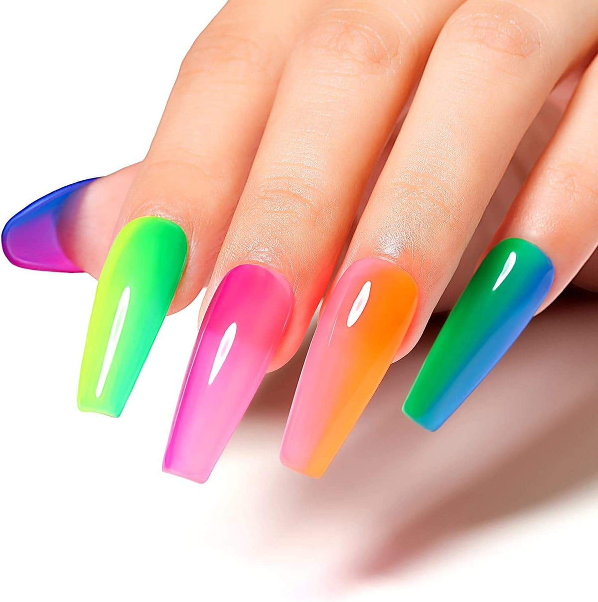 AIMEILI Gel Nail Polish Set – 12 Colours, 8ml | Summer Neon – Festival Nails | Set12-24_8ml