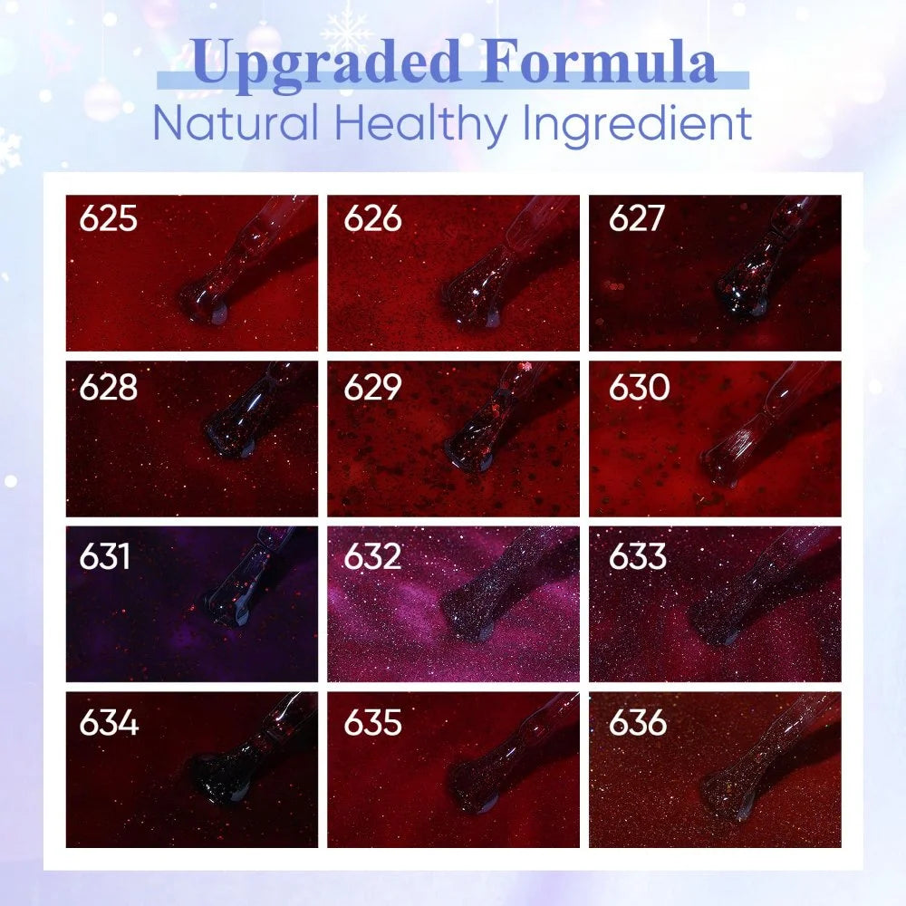 natural healthy ingredient sparkly red gel nail polish