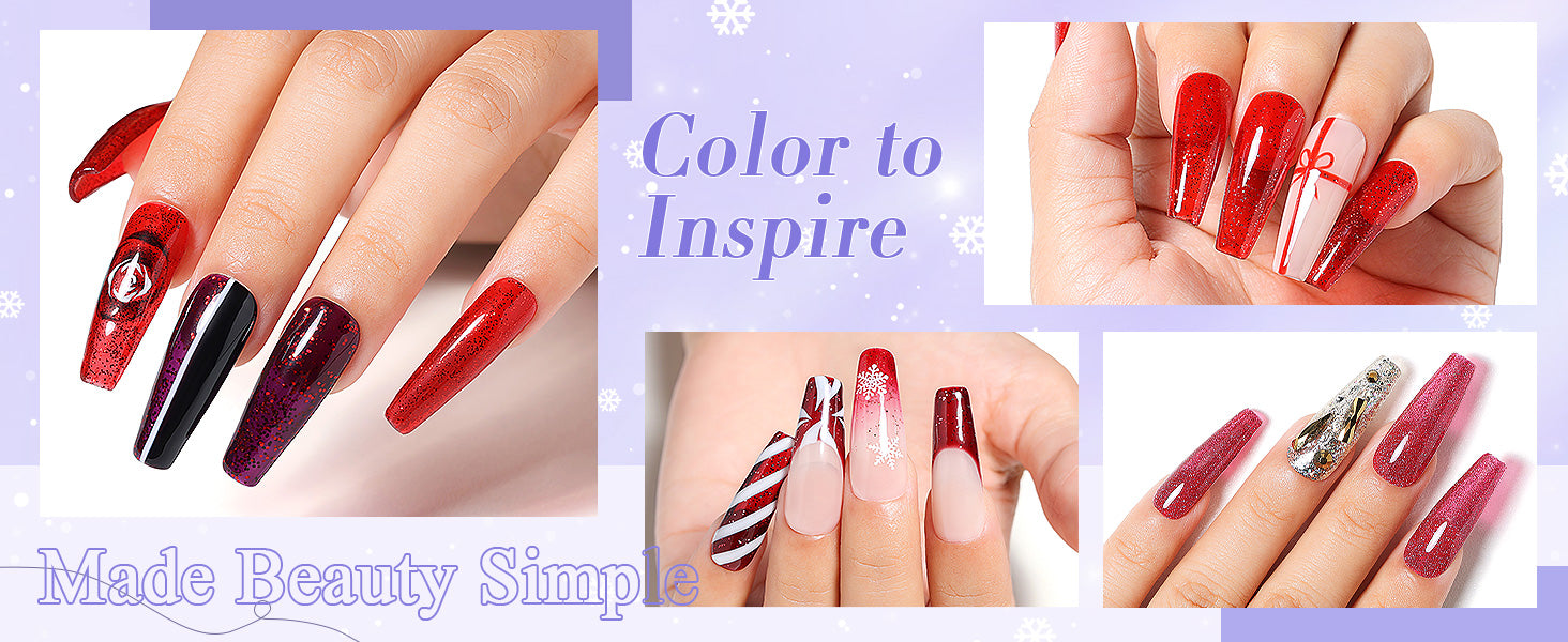 red glitter nail designs