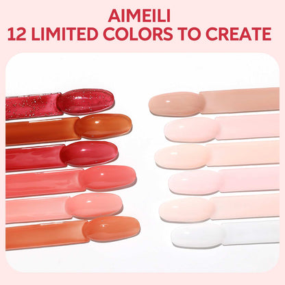 AIMEILI Sheer Nude Jelly Gel Polish Set | 12 Neutral Pink Shades | 5ML – Set 12-31