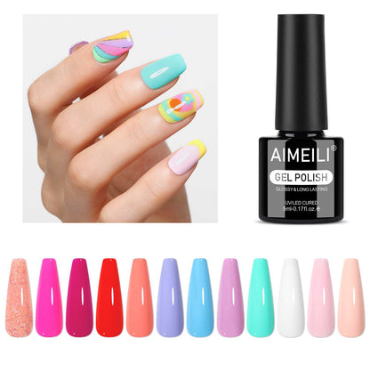 AIMEILI Summer Bright Gel Nail Polish Set 12pcs – HEMA Free Vegan | SET12-33_5ML