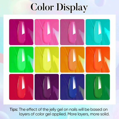 AIMEILI Neon Gel Nail Polish Set 12pcs – HEMA Free Vegan | SET12-35_5ML