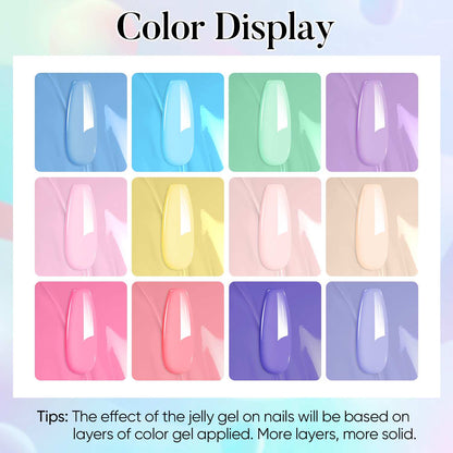 AIMEILI Pastel Gel Nail Polish Set 6pcs – HEMA Free Vegan | SE12-36_5ML