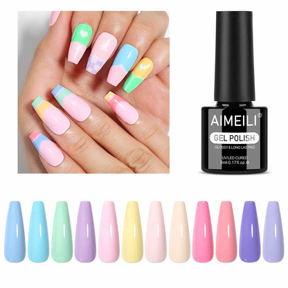 AIMEILI Pastel Gel Nail Polish Set 6pcs – HEMA Free Vegan | SE12-36_5ML