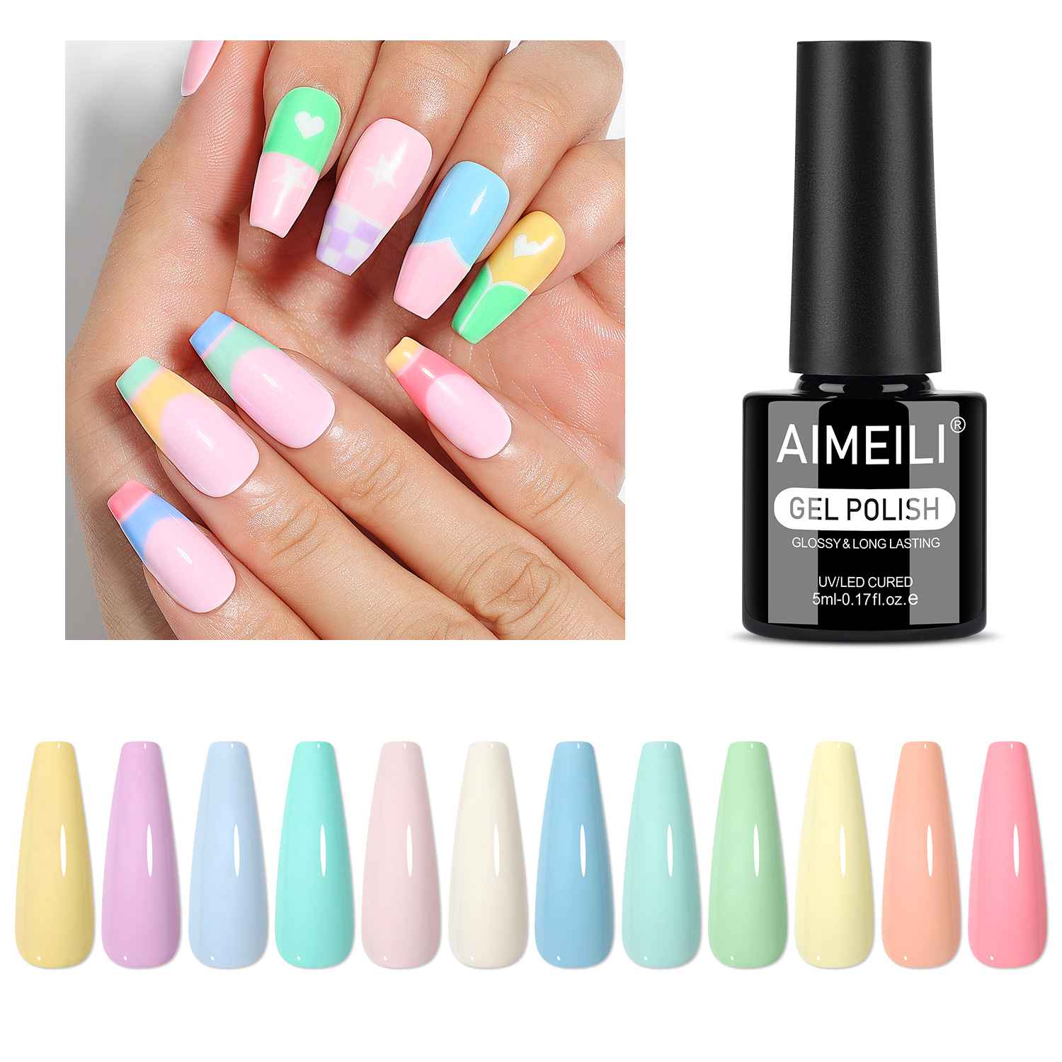AIMEILI Pastel-Natural Gel Nail Polish Set 12pcs – HEMA Free Vegan | SET12-37_5ML