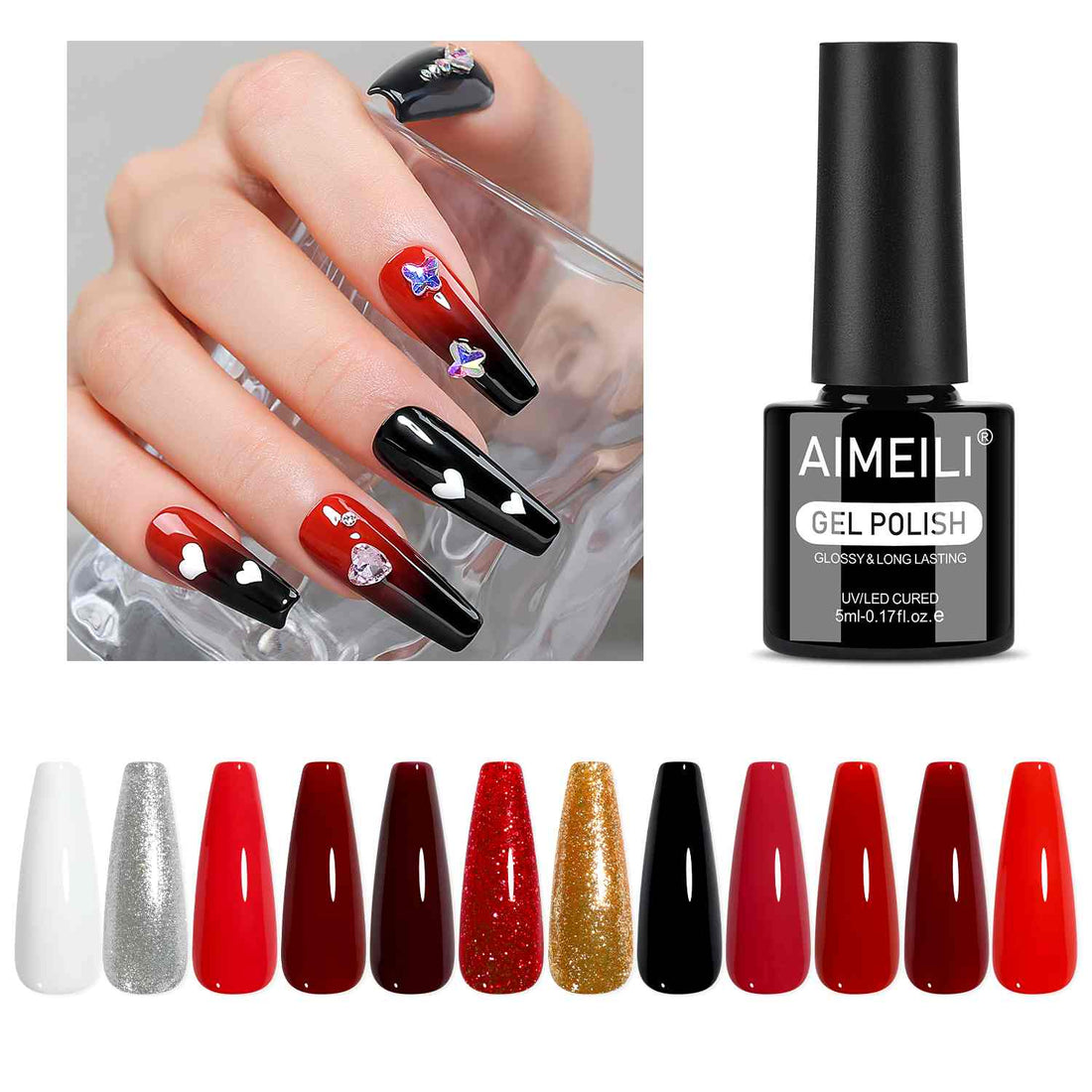 AIMEILI Christmas Gel Polish Set 43 – 12 Colors