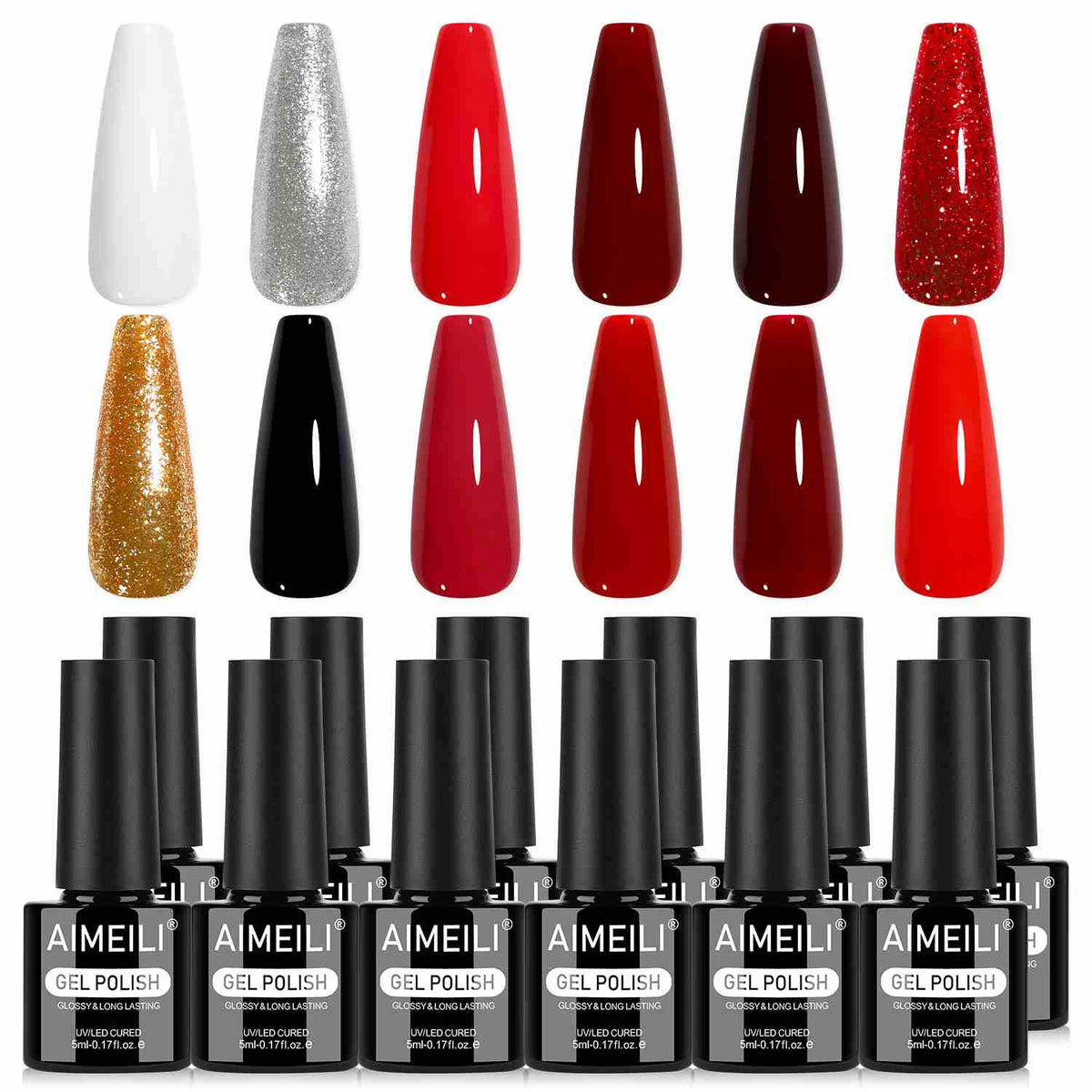 AIMEILI Christmas Gel Polish Set 43 – 12 Colors