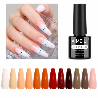 AIMEILI Warm Nude Gel Polish Set 45– 12 Colors