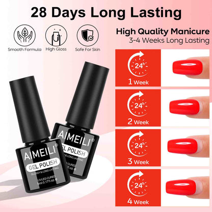AIMEILI Warm Nude Gel Polish Set 45– 12 Colors
