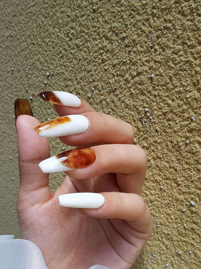 transparent white nails 