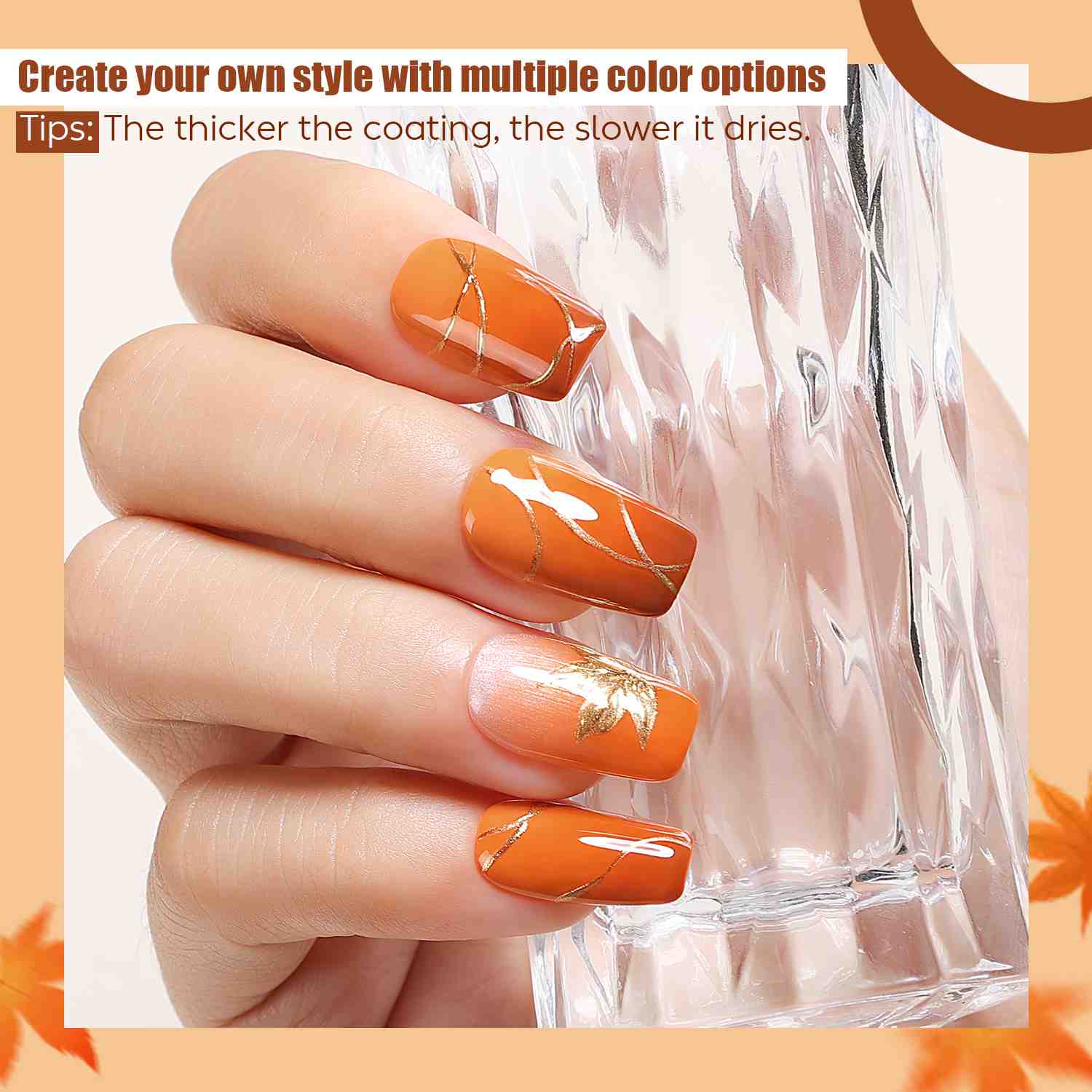 AIMEILI Orange Gel Polish Set 100– 6 Colors, HEMA &amp; TPO Free