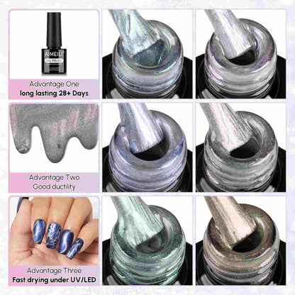 AIMEILI HEMA-Free Cat Eye Gel Polish Set 6pcs – Kit 102