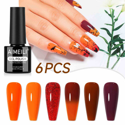 AIMEILI Harvest Gel Polish Set 105 – 6 Colors, Vegan &amp; Cruelty-Free