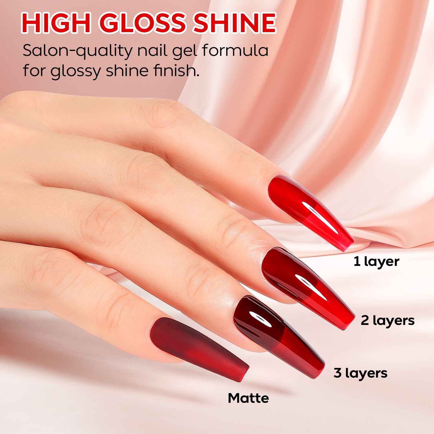 AIMEILI Red Gel Polish Set 107 – 6 Colors, Vegan &amp; Cruelty-Free