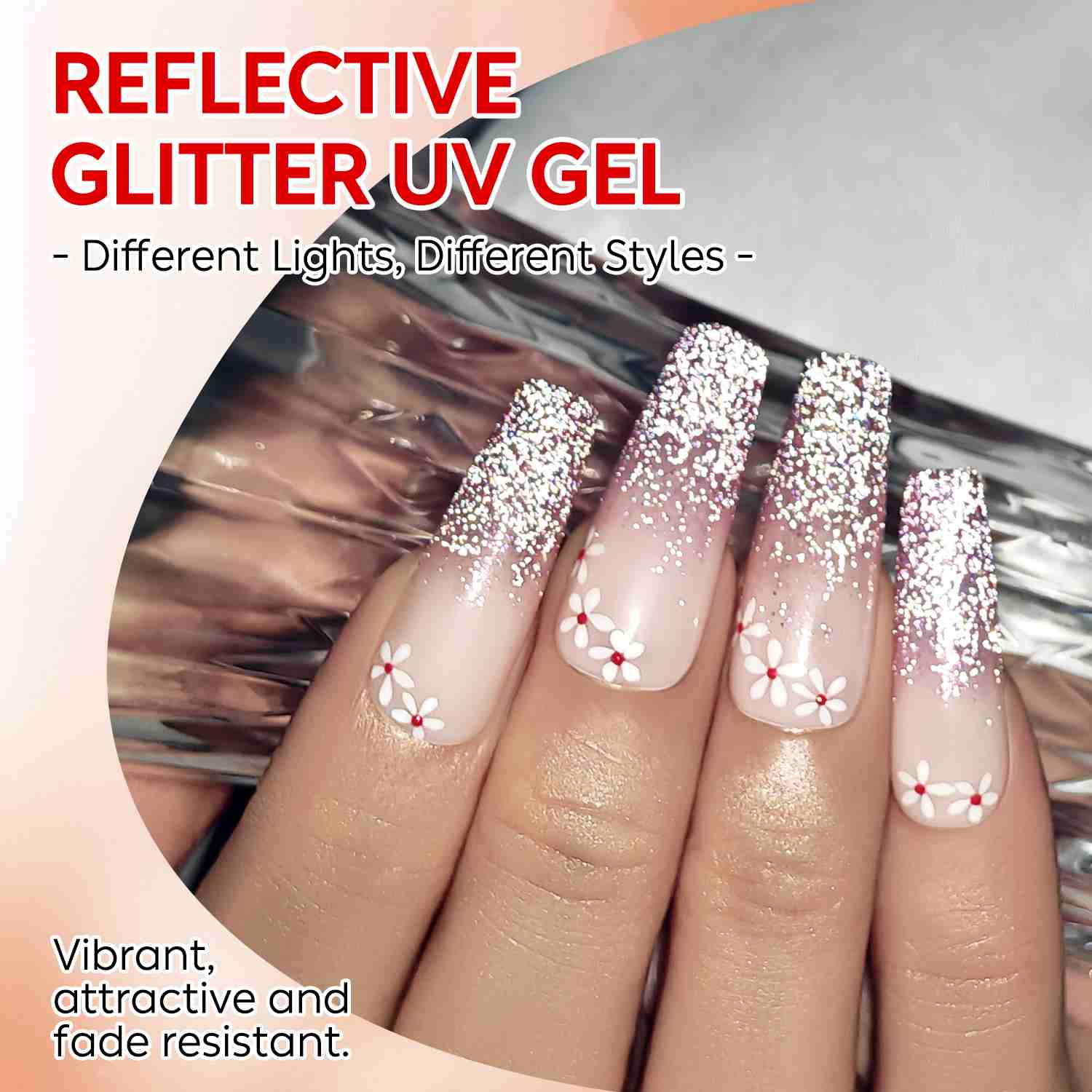 AIMEILI Reflective Glitter Gel Set 108 – 6 Colors, Vegan &amp; Cruelty-Free