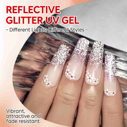 AIMEILI Reflective Glitter Gel Set 108 – 6 Colors, Vegan &amp; Cruelty-Free