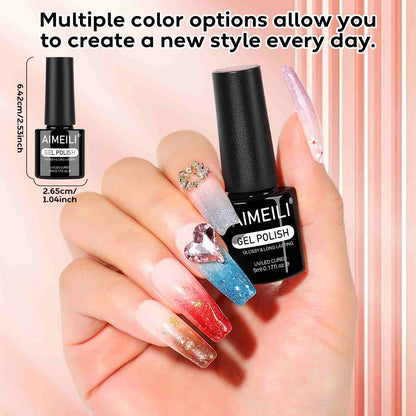 AIMEILI Reflective Glitter Gel Set 108 – 6 Colors, Vegan &amp; Cruelty-Free