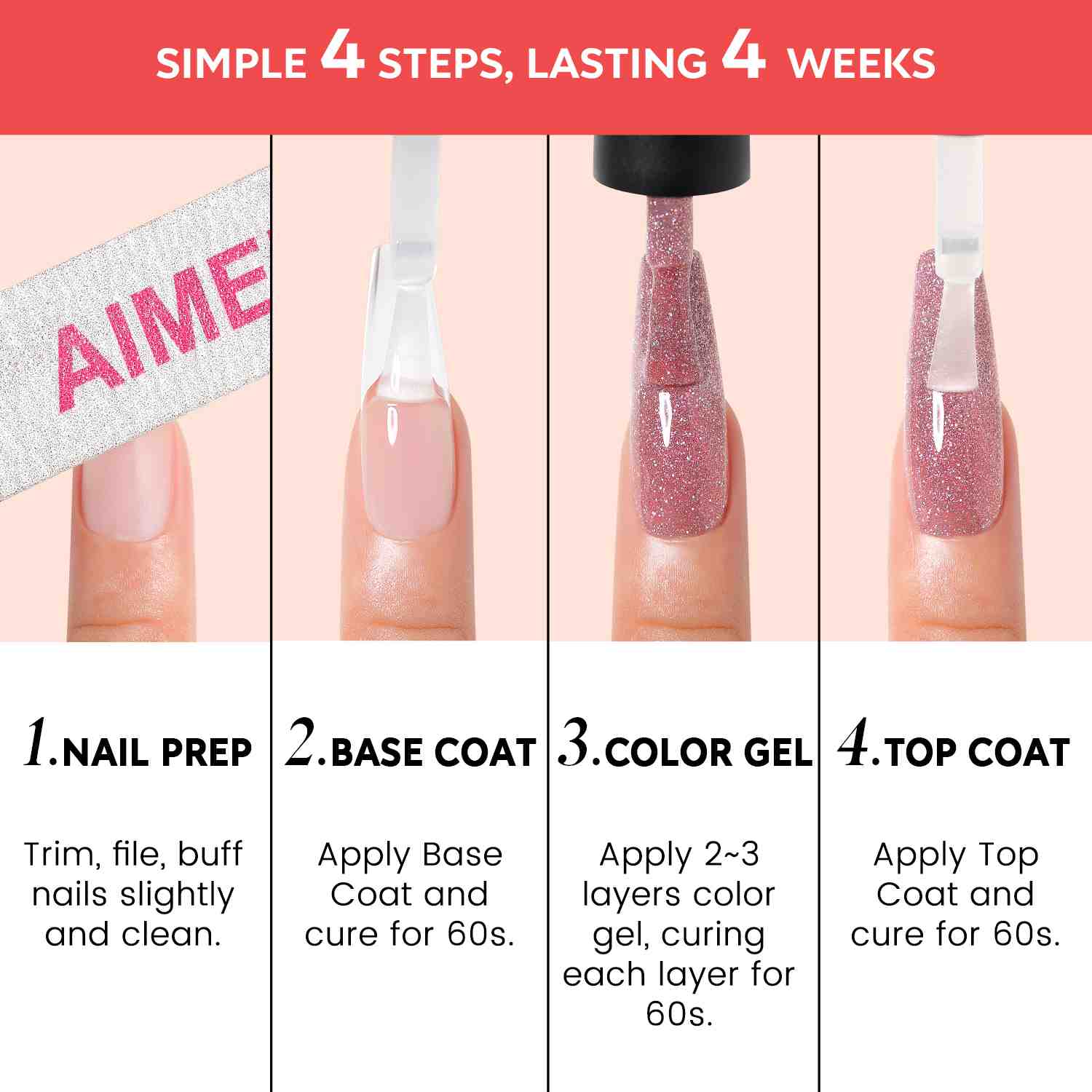 AIMEILI Reflective Glitter Gel Set 108 – 6 Colors, Vegan &amp; Cruelty-Free