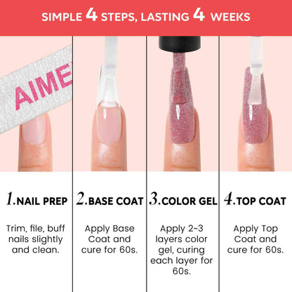 AIMEILI Reflective Glitter Gel Set 108 – 6 Colors, Vegan &amp; Cruelty-Free