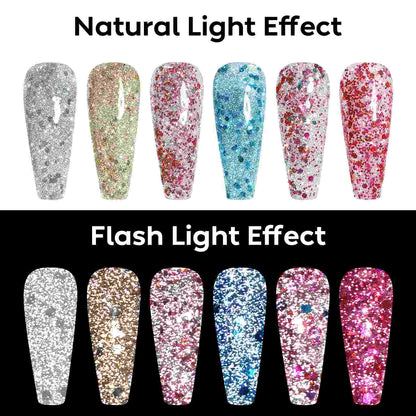 AIMEILI Chunky Glitter Gel Set 109 – 6 Colors, Vegan &amp; Cruelty-Free