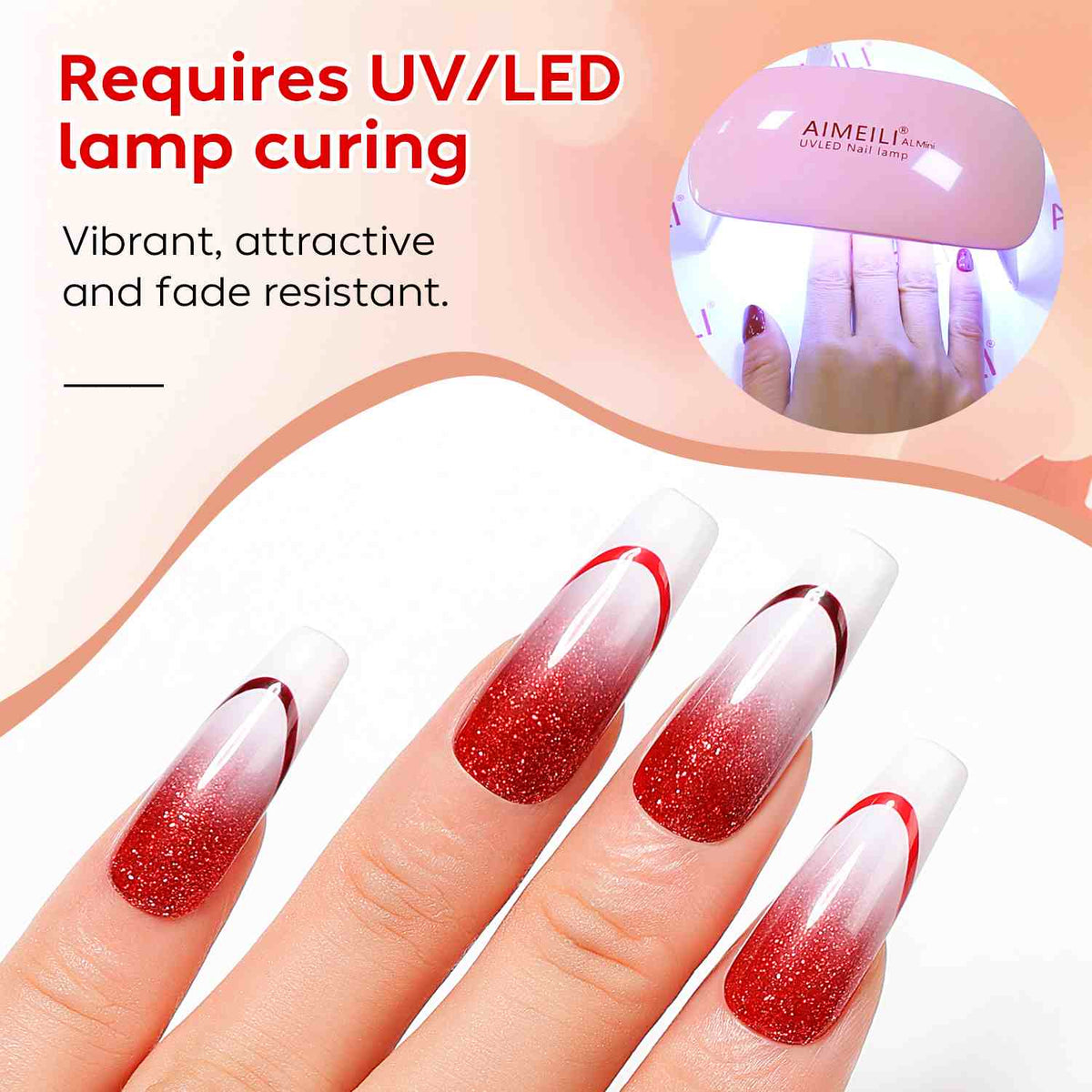 AIMEILI Red Gel Nail Polish Set 114– 6 Colors