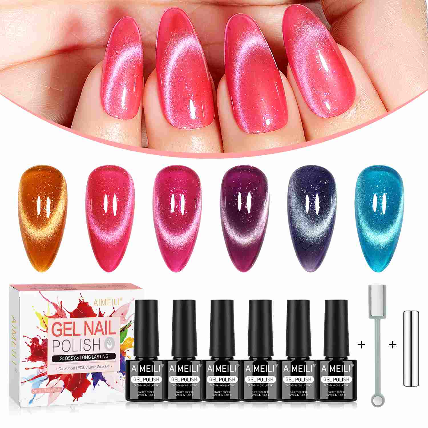 AIMEILI Cat Eye Gel Polish Set – 6 Colors 121