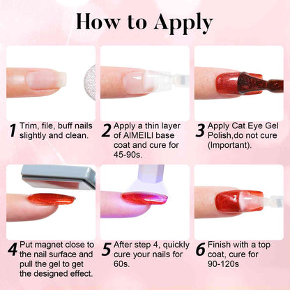 AIMEILI Cat Eye Gel Polish Set – 6 Colors 121